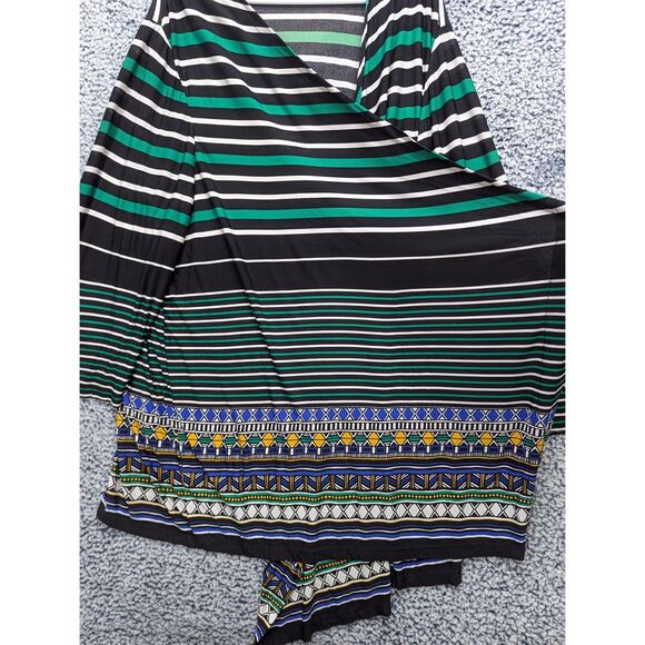 Catherines Cardigan Size 4X Geometric Lightweight Boho Artsy Stretch Open Front - Picture 5 of 10